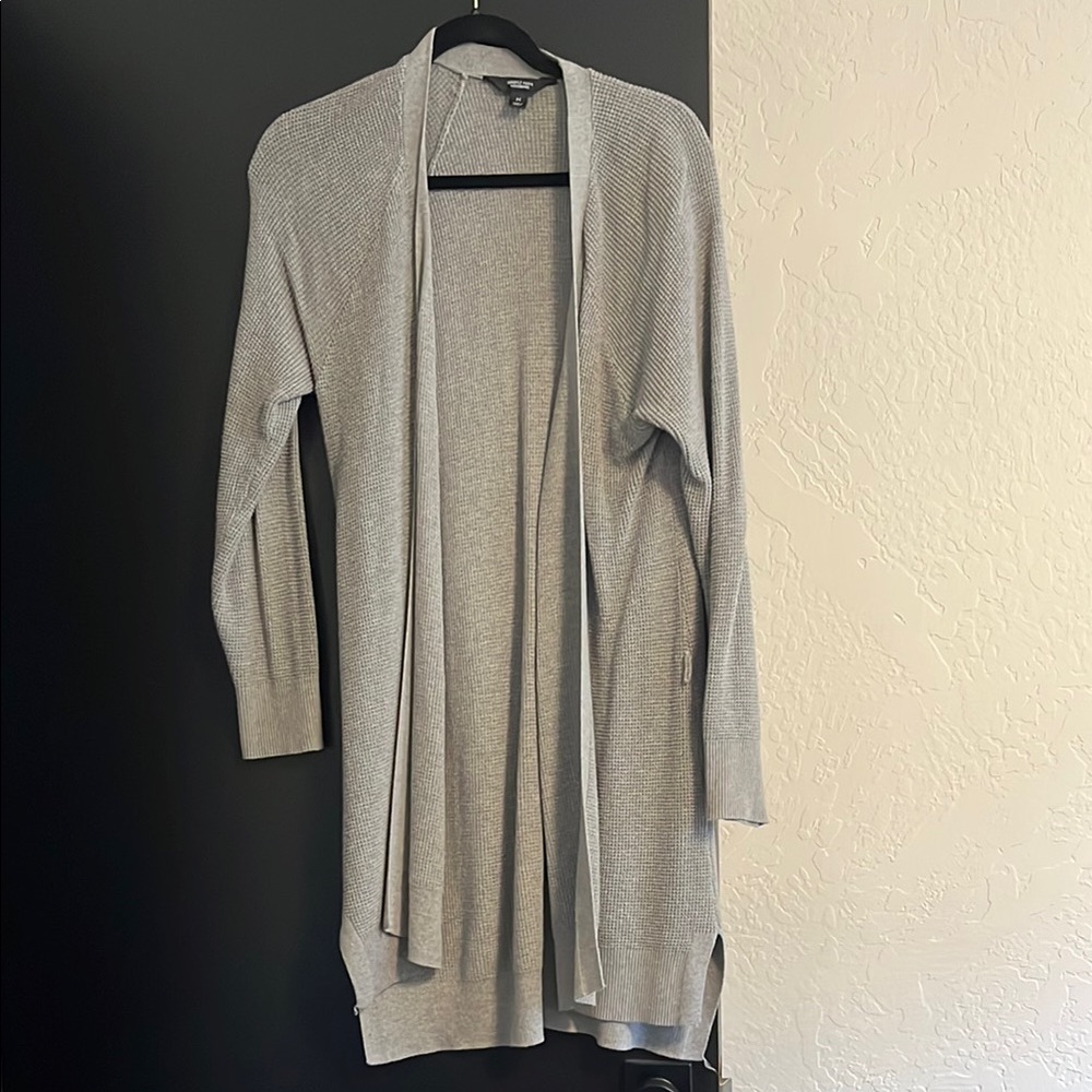 Women's Gray Open Front Sweater